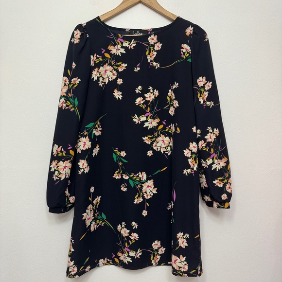 Lulus Herbaceous Babe Navy Floral Print Shift Dress Size Small - Picture 4 of 12